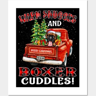 Warm Snuggles And Boxer Cuddles Ugly Christmas Sweater Posters and Art